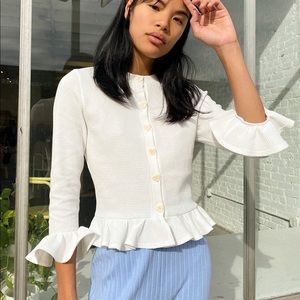 Lisa Says Gah! Olivia Thermal Ruffle Cardigan Top BNWT